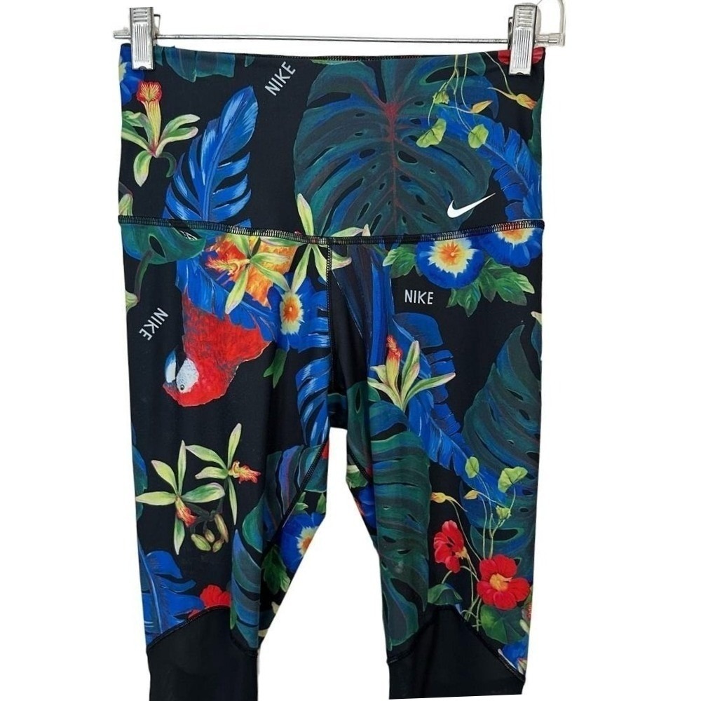 Nike 7/8 High Rise Leggings Womens Small Training Tropical Print Dri Fit Workout - Picture 5 of 9